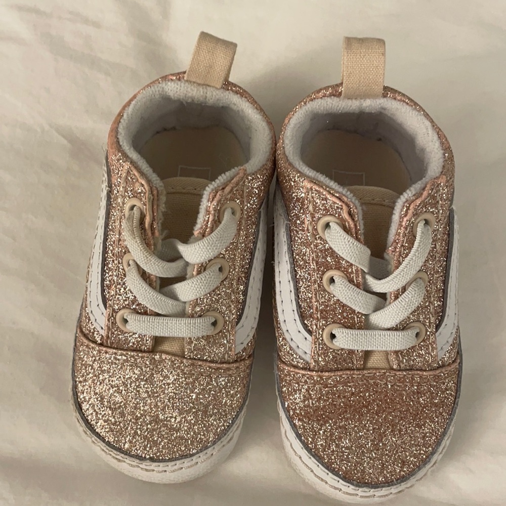 Vans kids gold sparkle shoes